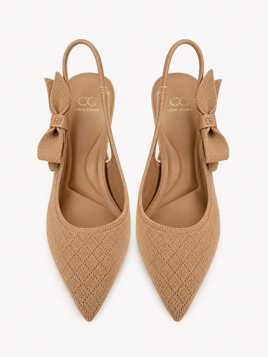 Cosy Island Shoes - Cute Cosy Island nude bow slingback heels – size 6.5, worn once! So comfy.